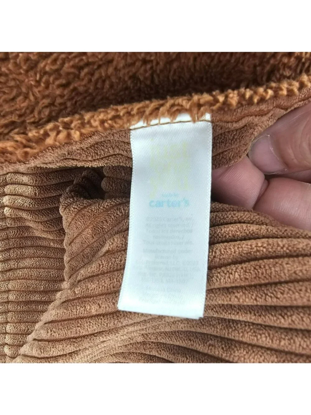 Carters Brown Baby Lovey Blanket With Bear Plush Head Soft Textured Fabric
